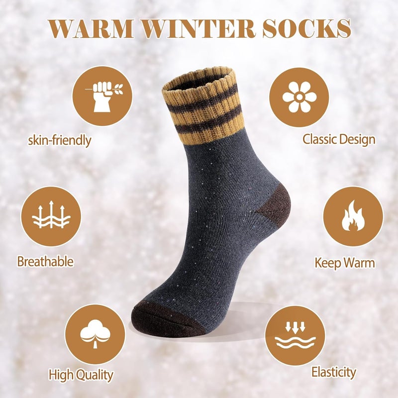 Clothclose Wool Socks - Winter Warm Wool Socks for Women Men, Soft Cozy Sock, Thick Knit Crew Boot Sock for Women Men - Image 3